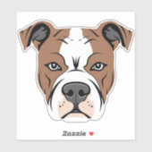 Amerikaanse Staffordshire Terrier Amstaff Dog Face Sticker (Vel)