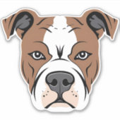 Amerikaanse Staffordshire Terrier Amstaff Dog Face Sticker (Voorkant)