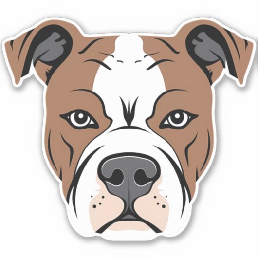 Amerikaanse Staffordshire Terrier Amstaff Dog Face Sticker (Voorkant)