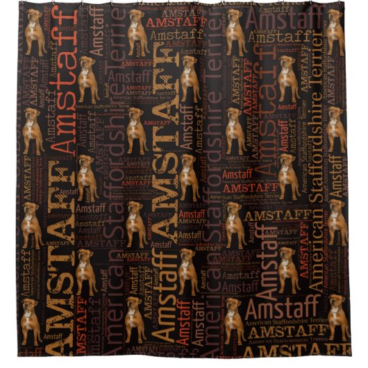 Amerikaanse Staffordshire Terrier - Amstaff Douchegordijn (Voorkant)