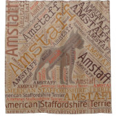 Amerikaanse Staffordshire Terrier - Amstaff Douchegordijn (Voorkant)