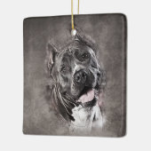 Amerikaanse Staffordshire Terrier - Amstaff Keramisch Ornament (Links)