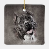 Amerikaanse Staffordshire Terrier - Amstaff Keramisch Ornament (Achterkant)