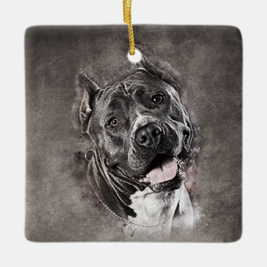 Amerikaanse Staffordshire Terrier - Amstaff Keramisch Ornament (Voorkant)
