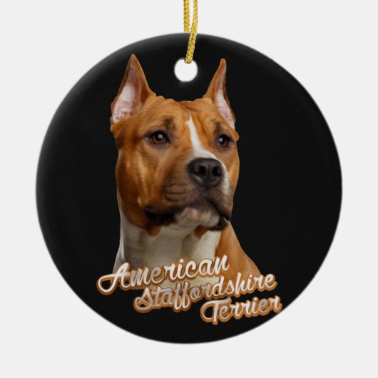 Amerikaanse Staffordshire Terrier - Amstaff Keramisch Ornament (Voorkant)