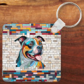 Amerikaanse Staffordshire Terrier - Amstaff Sleutelhanger (Achterkant)