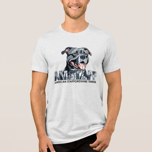 Amerikaanse Staffordshire Terrier - Amstaff Tri-Blend Shirt (Voorkant)