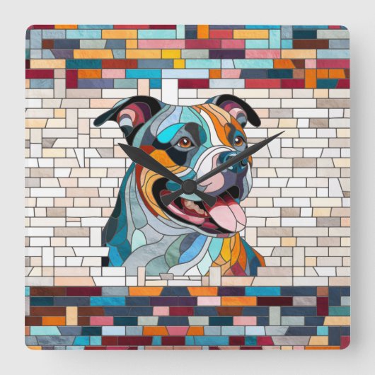 Amerikaanse Staffordshire Terrier - Amstaff Vierkante Klok (Voorkant)