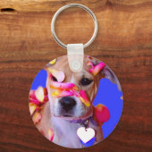 Amerikaanse Staffordshire Terrier Boxer Mix Puppy  Sleutelhanger (Voorkant)