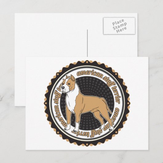 Amerikaanse Staffordshire Terrier Briefkaart (Voorkant / Achterkant)