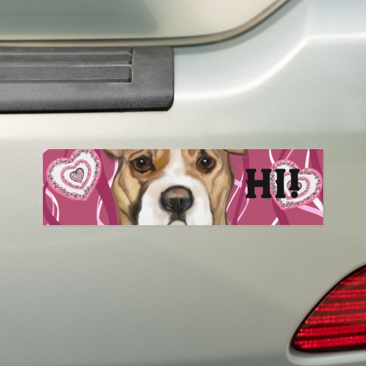 AMERIKAANSE STAFFORDSHIRE TERRIËR BUMPERSTICKER (Op auto)