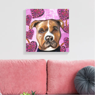 AMERIKAANSE STAFFORDSHIRE TERRIËR CANVAS AFDRUK