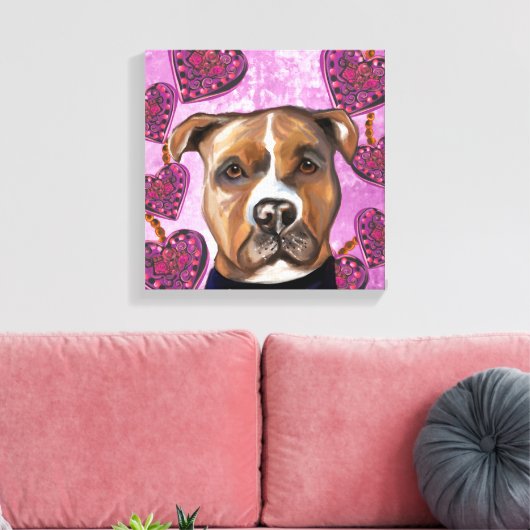 AMERIKAANSE STAFFORDSHIRE TERRIËR CANVAS AFDRUK (Insitu (Woonkamer))