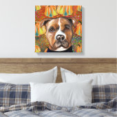 AMERIKAANSE STAFFORDSHIRE TERRIËR CANVAS AFDRUK (Insitu (Slaapkamer))