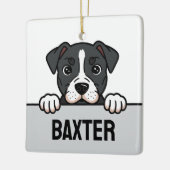 Amerikaanse Staffordshire Terrier Custom Amstaff D Keramisch Ornament (Links)