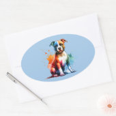 Amerikaanse Staffordshire Terrier Dog Ovale Sticker (Envelop)