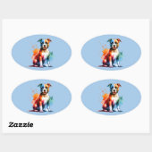 Amerikaanse Staffordshire Terrier Dog Ovale Sticker (Vel)