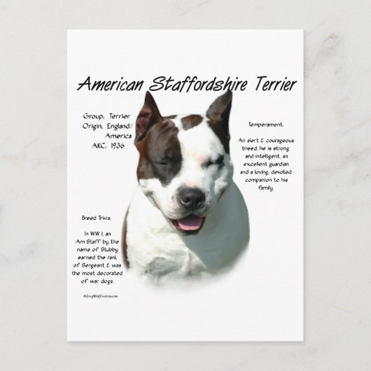 Amerikaanse Staffordshire Terrier geschiedenis, Briefkaart (Voorkant)