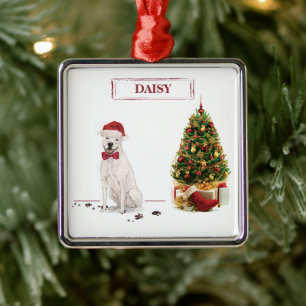 Amerikaanse Staffordshire Terrier Grappige Kerstho Metalen Ornament