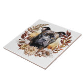 Amerikaanse Staffordshire Terrier Hond Herfst kran Tegeltje (Zijkant)