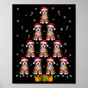 Amerikaanse Staffordshire Terrier hond Santa Hat X Poster