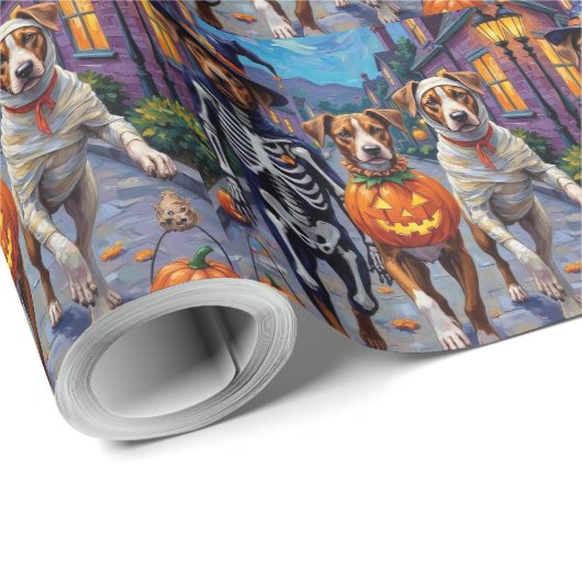 Amerikaanse Staffordshire Terriër Honden Halloween Cadeaupapier (Rol Hoek)