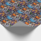 Amerikaanse Staffordshire Terriër Honden Halloween Cadeaupapier (Hoek)