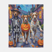 Amerikaanse Staffordshire Terriër Honden Halloween Fleece Deken (Voorkant)