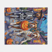 Amerikaanse Staffordshire Terriër Honden Halloween Fleece Deken (Voorkant (Horizontaal))