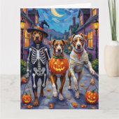 Amerikaanse Staffordshire Terriër Honden Halloween Kaart (Voorkant)