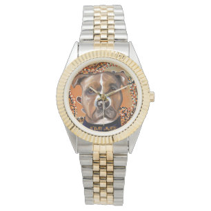 AMERIKAANSE STAFFORDSHIRE TERRIËR HORLOGE