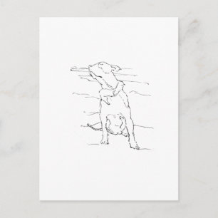 Amerikaanse Staffordshire Terrier Illustratie Briefkaart