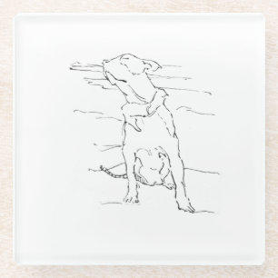 Amerikaanse Staffordshire Terrier Illustratie Glazen Onderzetter