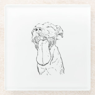 Amerikaanse Staffordshire Terrier Illustratie Glazen Onderzetter