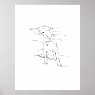 Amerikaanse Staffordshire Terrier Illustratie Poster