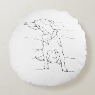 Amerikaanse Staffordshire Terrier Illustratie Rond Kussen