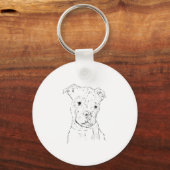 Amerikaanse Staffordshire Terrier Illustratie Sleutelhanger (Voorkant)