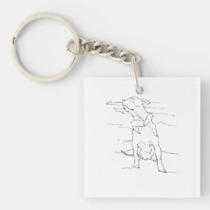 Amerikaanse Staffordshire Terrier Illustratie Sleutelhanger