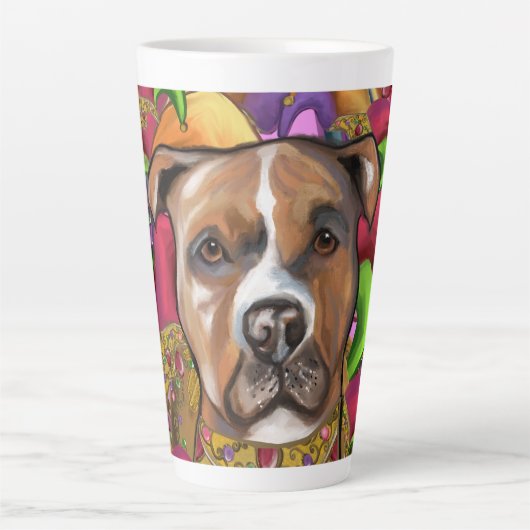 AMERIKAANSE STAFFORDSHIRE TERRIËR LATTE MOK (Voorkant)