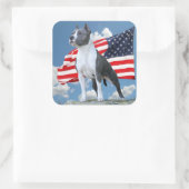 Amerikaanse Staffordshire Terrier (Pit Bull) stick Vierkante Sticker (Tas)