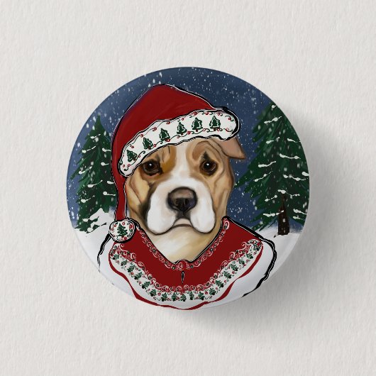 AMERIKAANSE STAFFORDSHIRE TERRIËR RONDE BUTTON 3,2 CM (Voorkant)