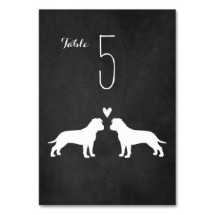 Amerikaanse Staffordshire Terrier Silhouetten Trou Kaart