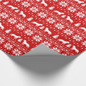 Amerikaanse Staffordshire Terrier Silhouetten Xmas Cadeaupapier (Hoek)