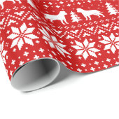 Amerikaanse Staffordshire Terrier Silhouetten Xmas Cadeaupapier (Rol Hoek)