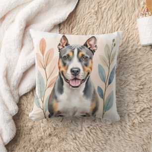 Amerikaanse Staffordshire Terrier Waterverf Abstra Kussen