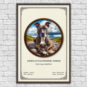 Amerikaanse Staffordshire Terrier Zoölogische Seri Poster