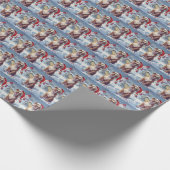 Amerikaanse Staffordshire Winter Wonderland Kerstm Cadeaupapier (Hoek)