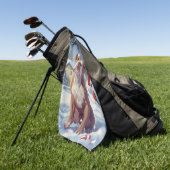 Amerikaanse Staffordshire Winter Wonderland Kerstm Golfhanddoek (Groen)