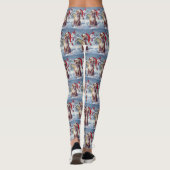 Amerikaanse Staffordshire Winter Wonderland Kerstm Leggings (Achterkant)