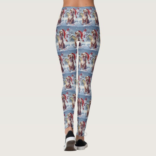 Amerikaanse Staffordshire Winter Wonderland Kerstm Leggings (Achterkant)
